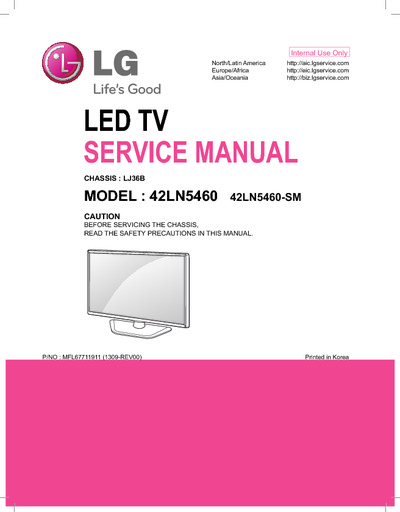 LG 42LN5460 Chassis LJ36B LED TV