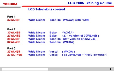 Toshiba 32WL48P Chassis:L6B LCD