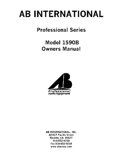 ab international amplificador 1590b - manual