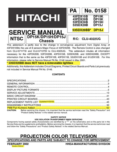 Hitachi 43FDX15B