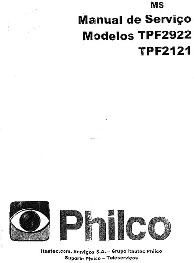 Philco TPF2922, TPF2121 Manual Serviço