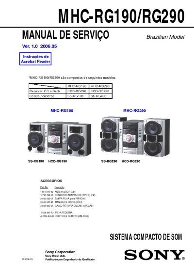 Sony MHC-RG190, MHC-RG290