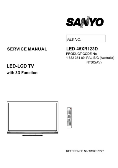 Sanyo 46XR123D LED TV