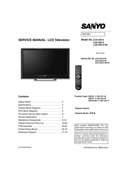 Sanyo 42S10HD LCD