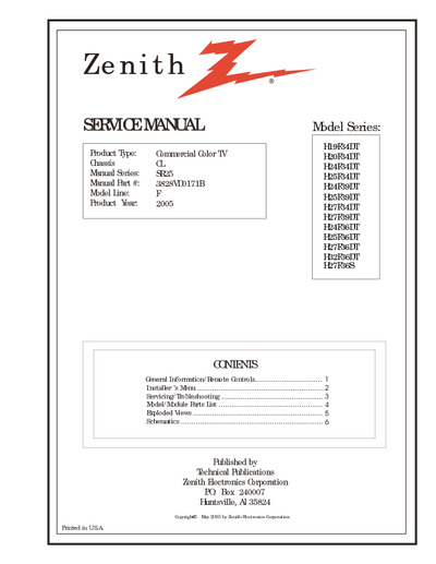Zenith H25F34Y
