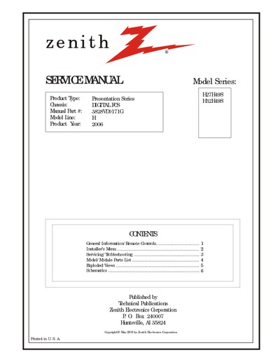 Zenith H32H49S, H27H49S