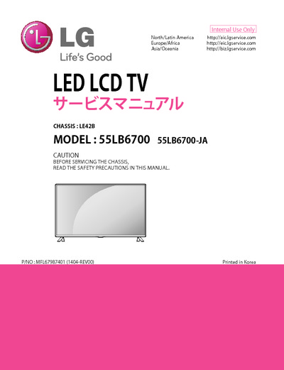LG 55LB6700 LE42B LED LCD