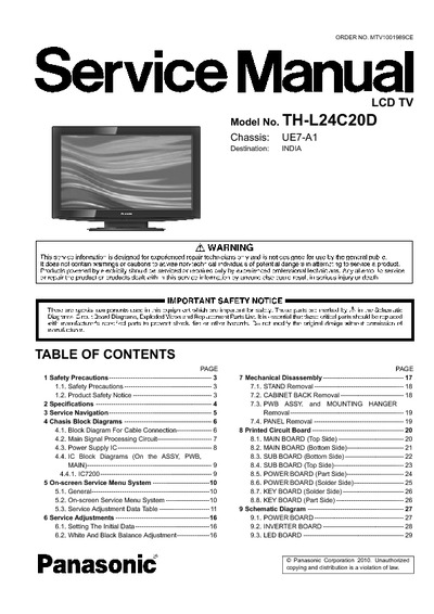 Panasonic TH-L24C20D UE7-A1 LCD