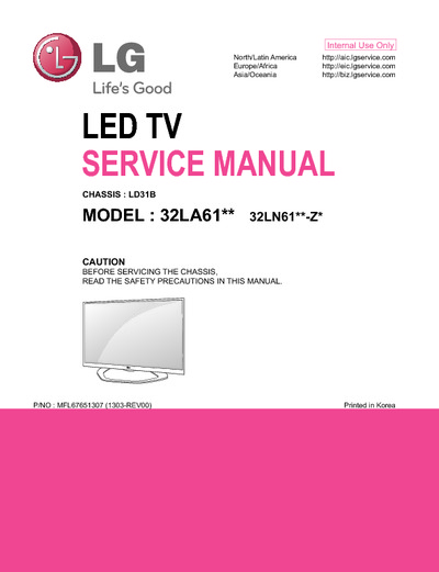 LG 32LA613S Chassis LD31B LED TV