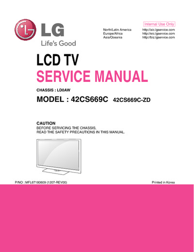 LG 42CS669C LD0AW LCD