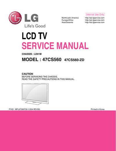 LG 47CS560 LD01M LCD