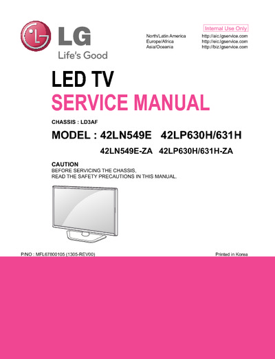 LG 42LP630H, 42LP631H LD3AF LED TV