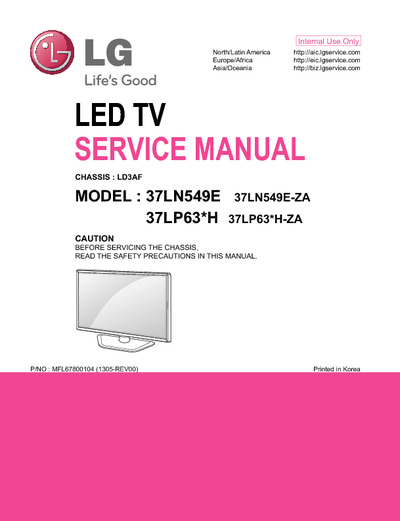LG 37LP630H, 37LP631H, 37LP632H LD3AF LED TV