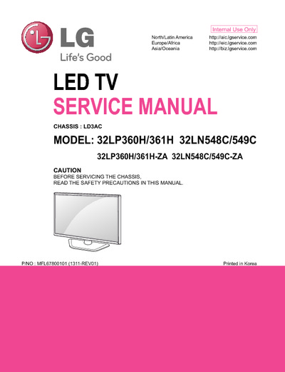 LG 32LP360H, 32LP361H LD3AC LED TV