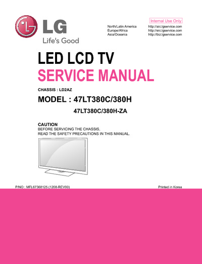 LG 47LT380C, 47LT380H LD2AZ LED LCD