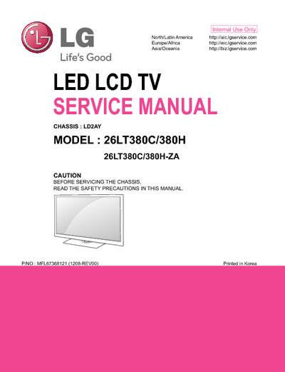 LG 26LT380C, 26LT380H LD2AY LED LCD