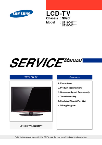 Samsung LE19C45 N82C LCD TV