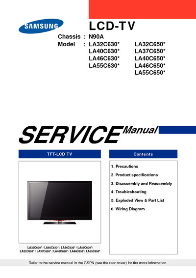 Samsung LA32C630 N90A LCD TV