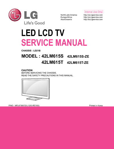 LG 42LM615S LD21B LED TV