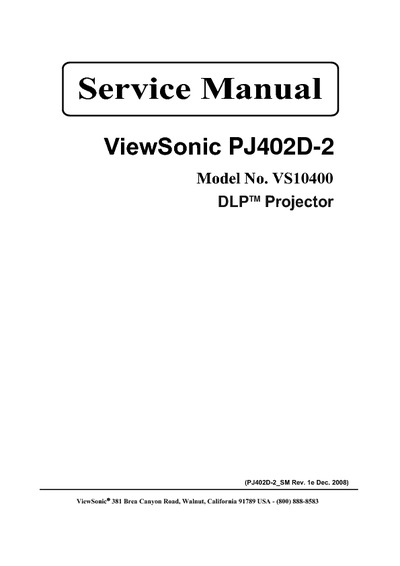 Viewsonic PJ402D-2, VS10400