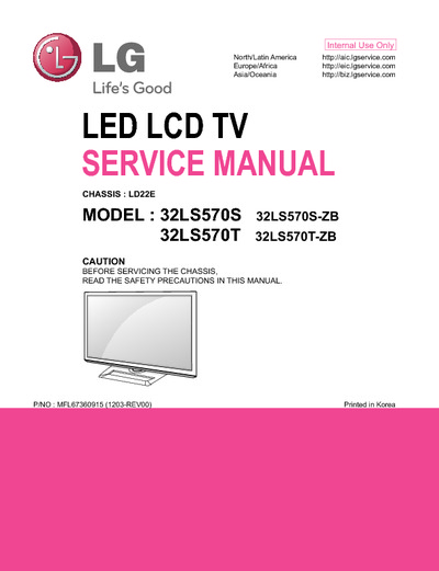 LG 32LS570S, 32LS570T LED TV Ch LD22E