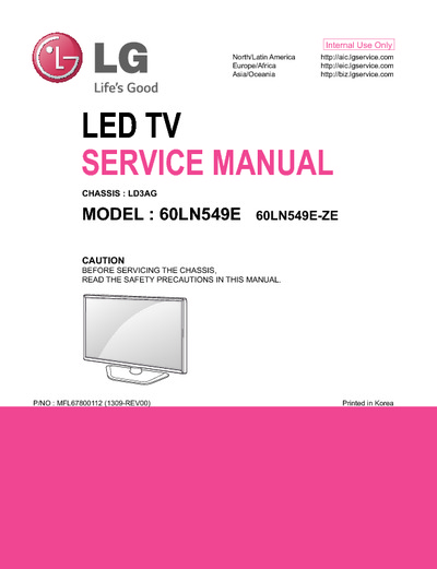 LG 60LN549E Ch LD3AG LED TV