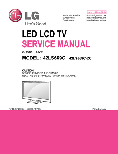 LG 42LS669C LED TV Ch: LD2AW