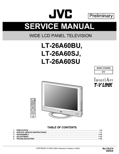 JVC FT LT-26A60BU Chassis FT LCD TV