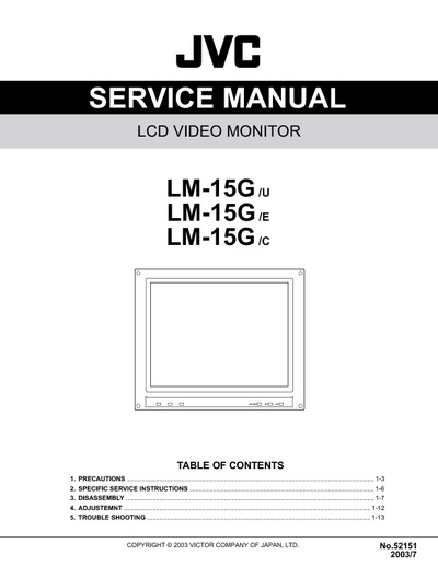 JVC LM-15G LCD TV