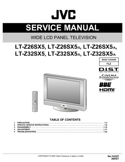 JVC FL2 LT-Z26SX5, LT-Z32SX5 LCD TV