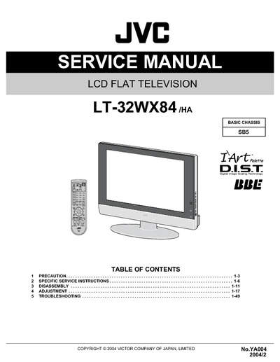 JVC SB5 LT-32WX84-HA LCD TV