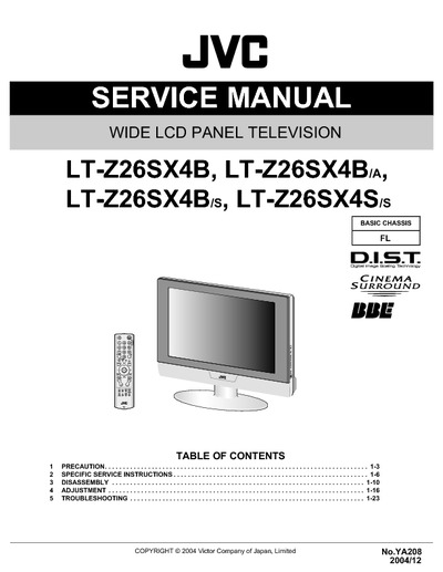 JVC FL LT-Z26SX4B LCD TV