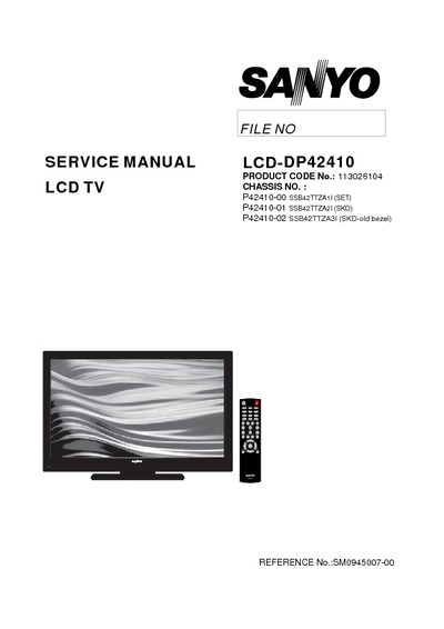 Sanyo LCD DP42410 Ch P42410