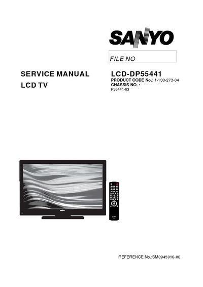 Sanyo LCD DP55441 Ch P55441-03