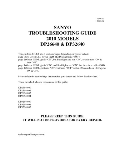 Sanyo DP26640 Ch P26640-01