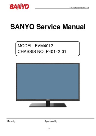 Sanyo FVM4012 Ch NO P40142-01