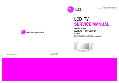 LG RZ-30LZ13 Chassis ML038A