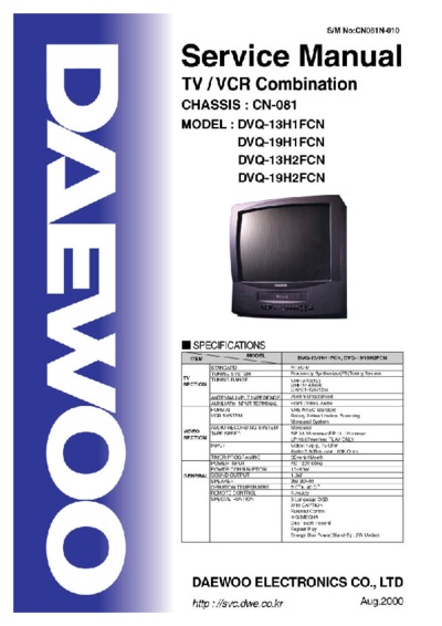 DAEWOO TV+VCR CN-081