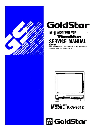 Goldstar KKV-9012 TV+VCR Chassis PC08X8