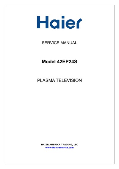 Haier 42ep24s  Service Manual  Repair Schematics