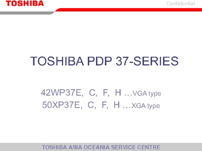Toshiba PDP-37 Series Training Manual