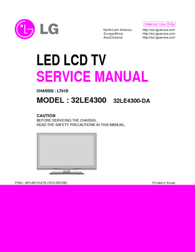 LG 32LE4300 LT01D LED LCD