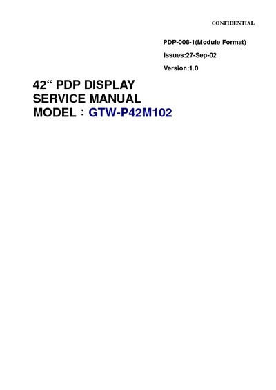 Gateway GTW-P42M102 PLASMA