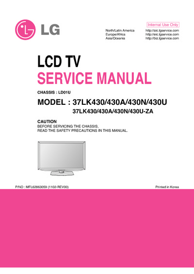 LG 37LK430 CHASSIS LD01U LCD