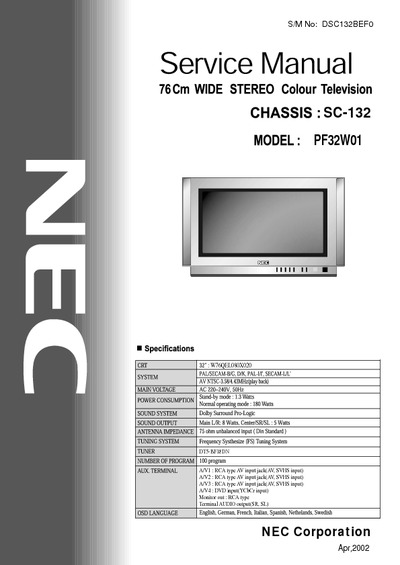 NEC PF32W01 Chassis SC-132