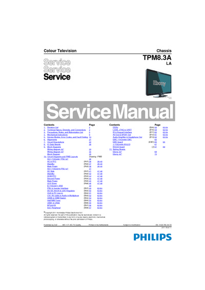 Philips 32PFL5606S-98 Chassis TPM8.3A LA LCD