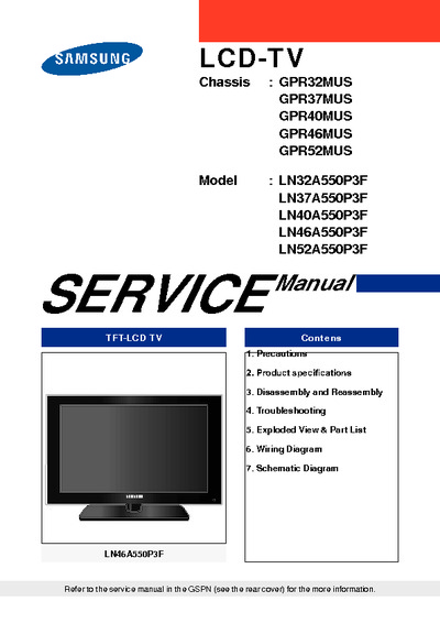 Samsung LN32A550P3F LCD TV