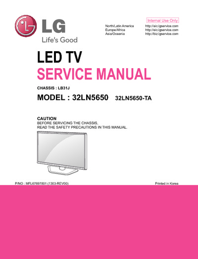 LG 32LN5650 chassis LB31J LED TV