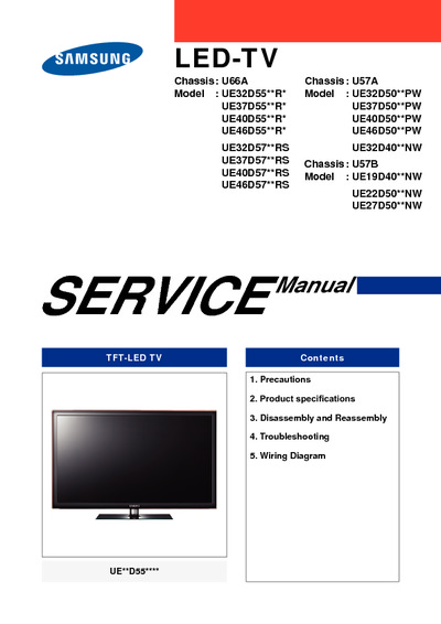 Samsung LED TV Chassis U66A, U57A, U57B