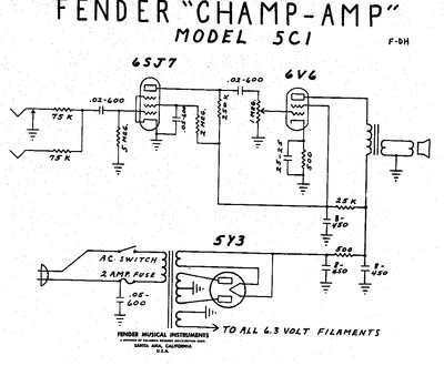 Fender Champ 5c1 schem